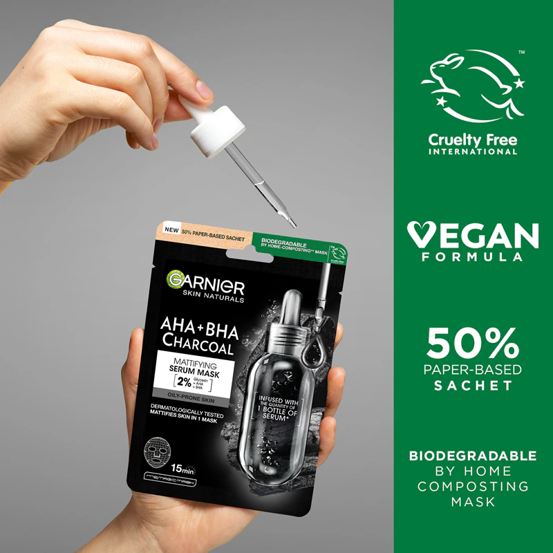 Garnier Pure Active Schwarze Stoffmaske mit Algenextrakt