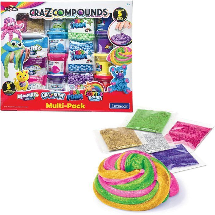 LEXIBOOK CRAZART- Kit de différentes textures élastiques à modeler
