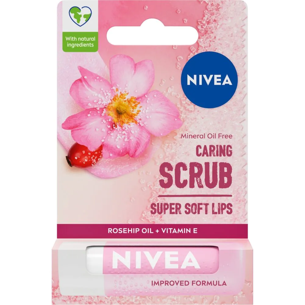 Nivea Pielęgnujący Peeling do ust w Sztyfcie Dzika Róża