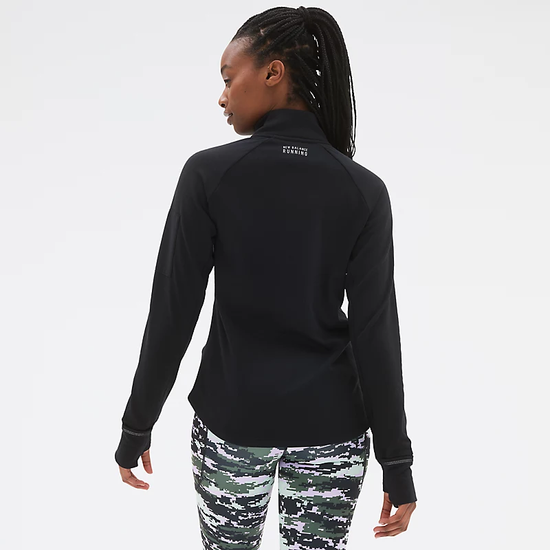 Femme NB Heat Grid Half Zip – CZARNY