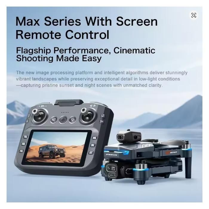 GT8 Drone Blue-8k-Battery Professional FPV Aerial Camera Obstacle Avoidance with Large Screen Folding Remote Control RC Drone