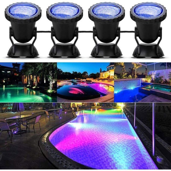 Focos LED sumergibles RGB, resistentes al agua IP68, para jardín, piscina y exteriores, iluminación ajustable, PZCC
