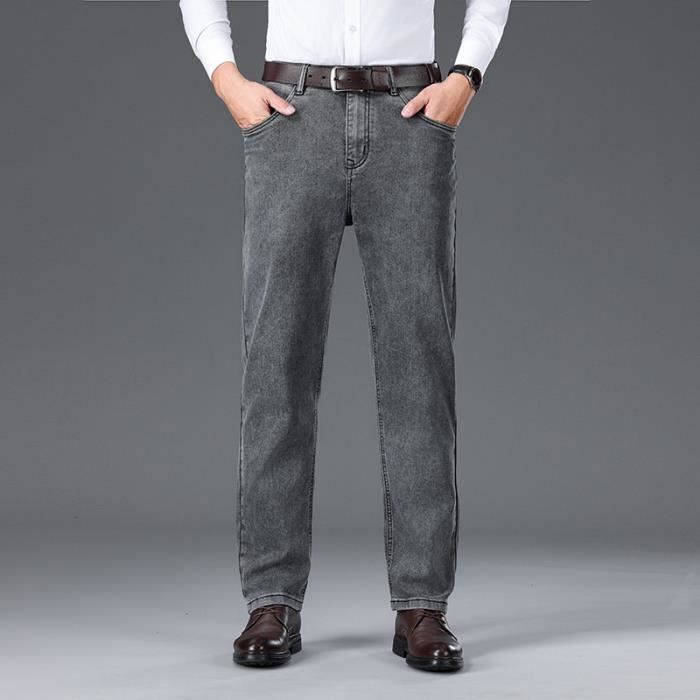 Pantaloni in denim da uomo INSFITY - Autunno/Inverno - Taglio dritto - Grigio
