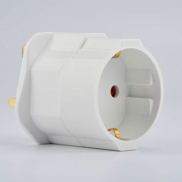 2X UK Plug Adapter - Schuko Type G - France to UK Plug - Compact Travel Plug - Compatible