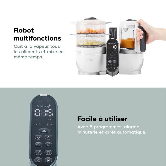Babymoov Nutribaby(+) Confezione Bianca e 3 Babybols 180ml + 2 cucchiaini - Ideale per lo svezzamento