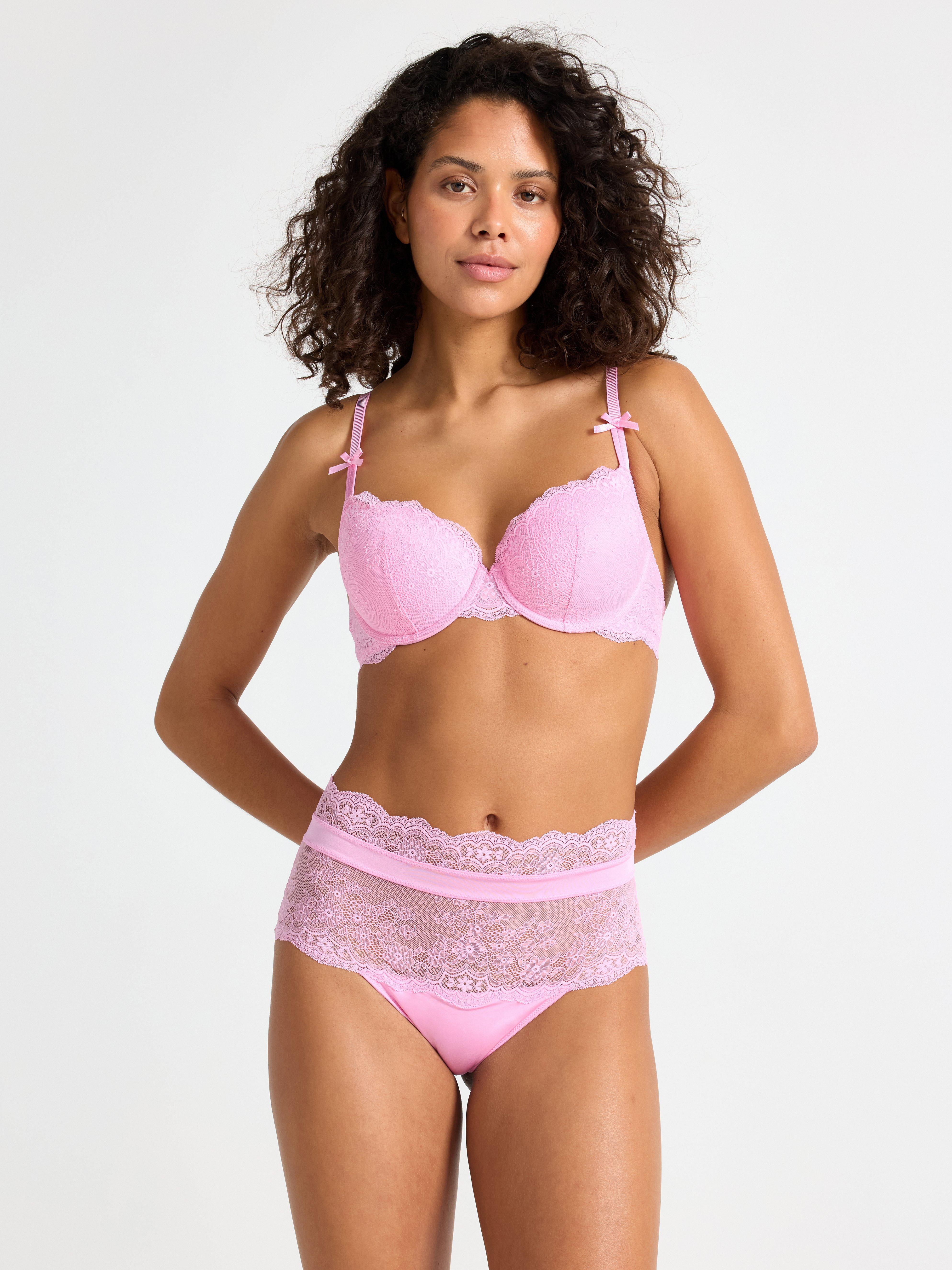 Brasilianske truser med blonder Lys rosa
