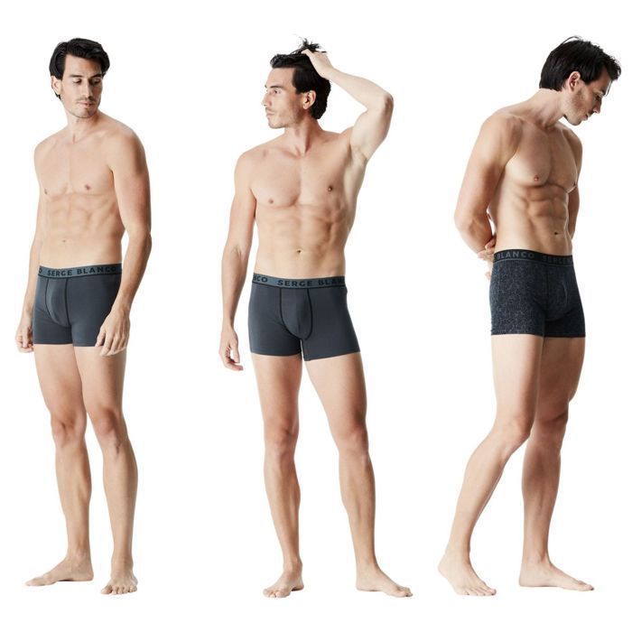 Serge Blanco Boxer Homme  Caleçon Homme - Noir  (Lot de 8)