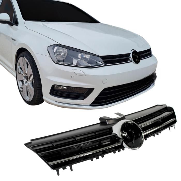 Frontgrill ABS VW Golf 7 fra 2012 til 2017 Sort - Krom, uten emblem - 41186114
