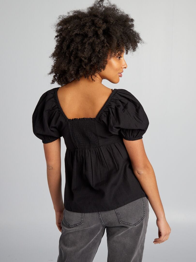 Blusa premamá de lino - negra