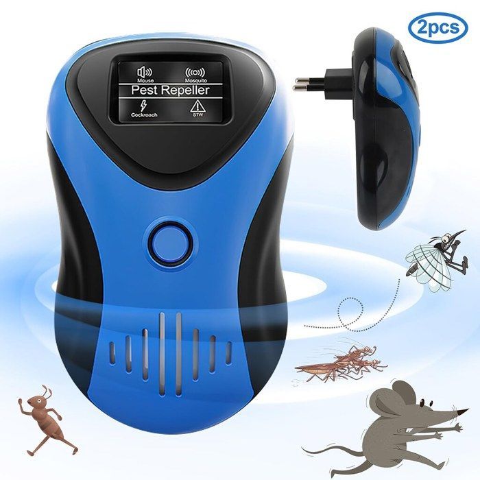 2 stuks rattenverdelger, BYONDSELF® ultrasone verdelger met 4 standen, niet-giftige muizenverdelger voor huishoudelijk gebruik tegen ratten/muizen/kakkerlakken/insecten
