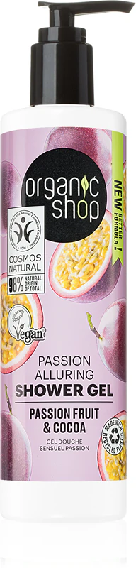Aromatický sprchový gél s marakujou a kakaom od Organic Shop