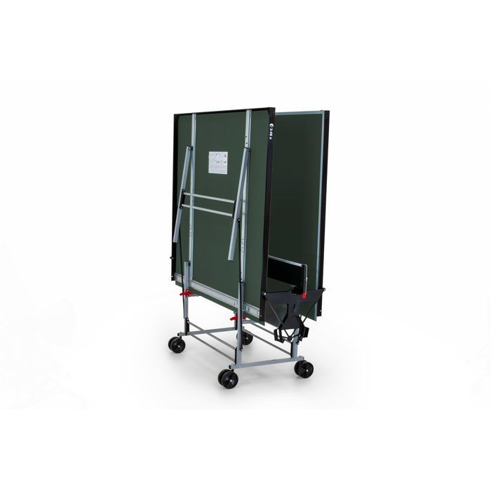 Tavolo da ping-pong - SPONETA - S3-46 e - Pieghevole - Uso esterno - Rete + contenitore + 4 ruote doppie girevoli - Grigio/verde