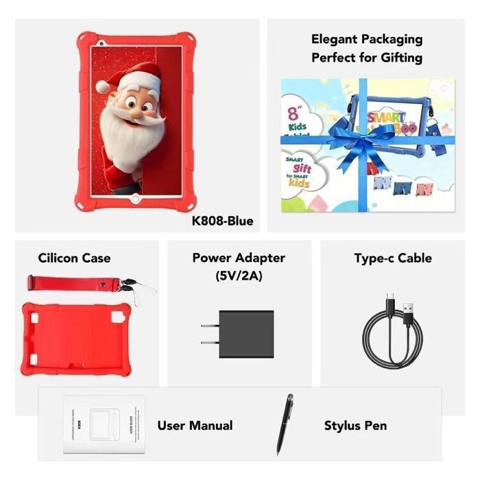 Tablette 8 Pouces Android 13 Tablette Enfants,6GB RAM 128GB ROM,5G WiFi，Contrôle Parental,Google Playstore certifié