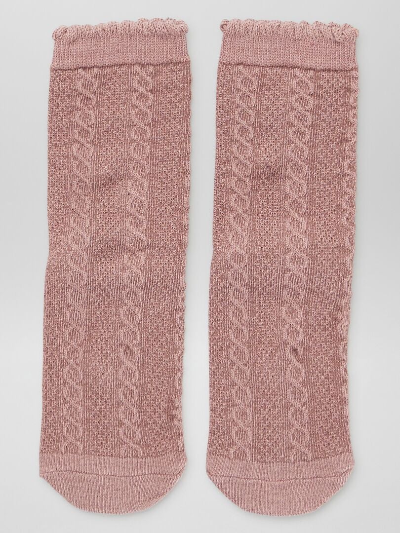 Juego de 5 pares de calcetines trenzados - MORADO