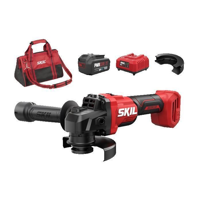 Meuleuse d’angle sans fil - SKIL - 20V Max (18 V) - sans charbon - Ø 115 mm - 4,0 Ah - système Clic - 3922 DA