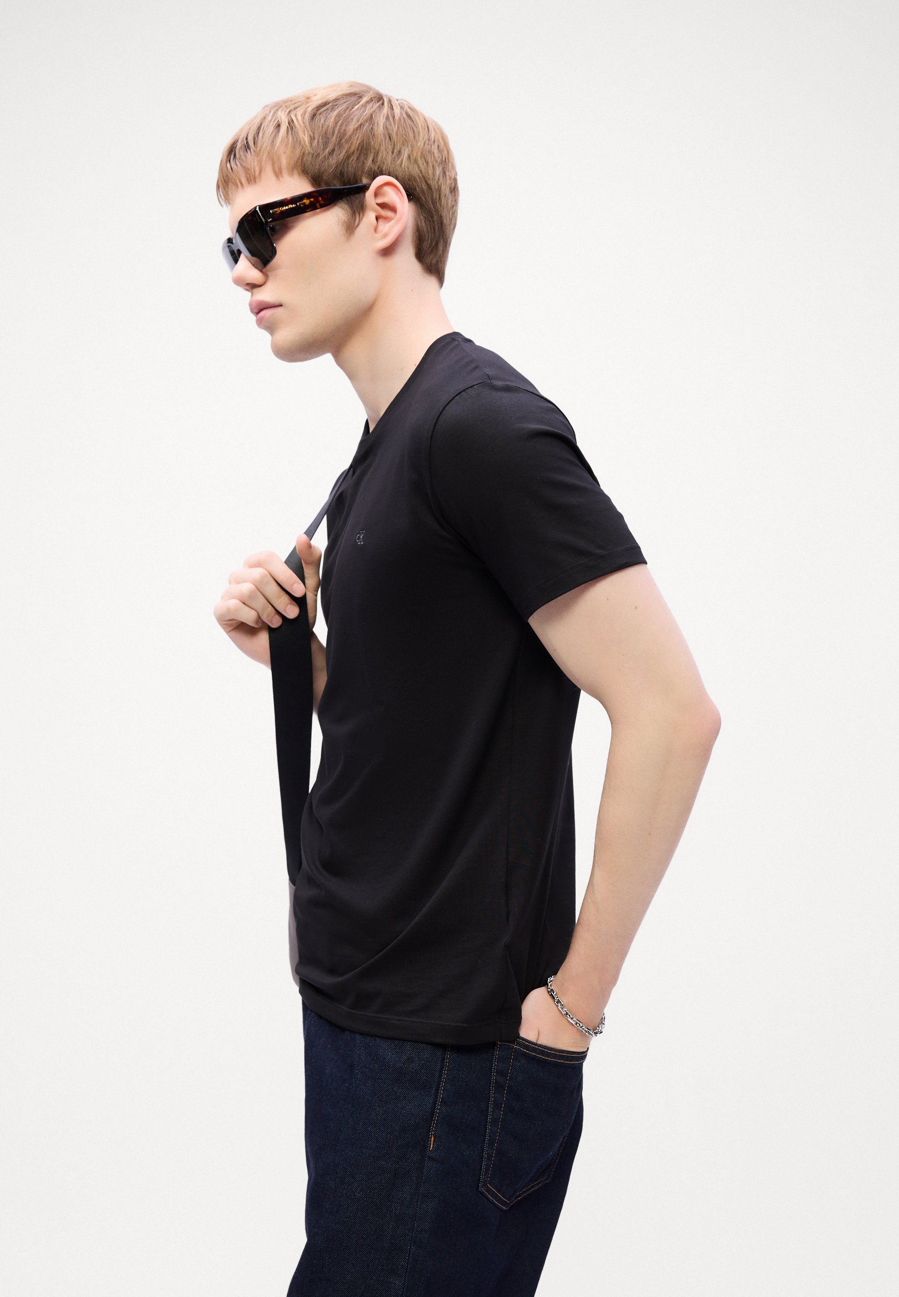 Calvin Klein Slim Tee 2-pack - Basic T-shirt - zwart
