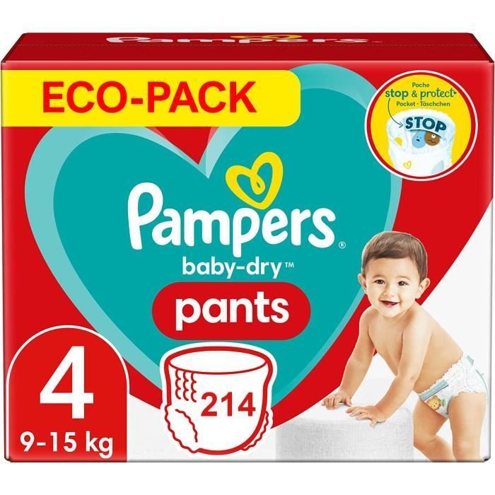 PAÑALES PAMPERS PANTS TALLA 4 214 PAÑALES BABY-DRY (9-15 KG)