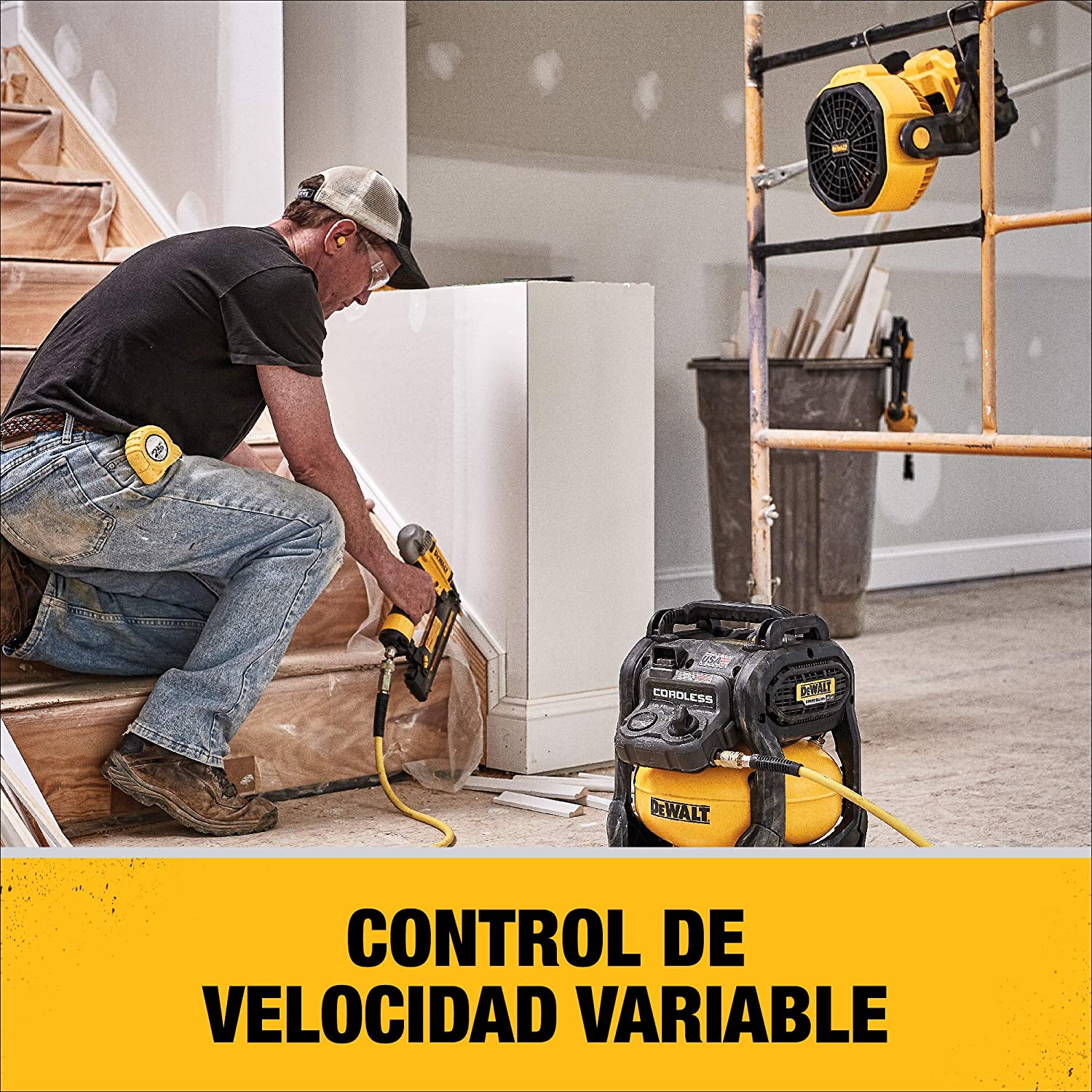 Ventilador de obra sem fio DEWALT 20V MAX, 11 polegadas, somente ferramenta (DCE511B)
