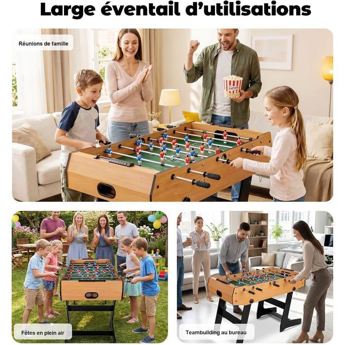 Pebolim HLC - pés dobráveis + haste telescópica - jogo de pebolim infantil - presente para bebês - 121*61*81cm
