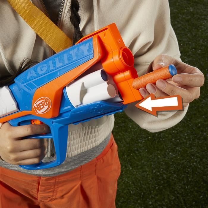 Blaster NERF Agility Serie N, 12 dardi Nerf N1 (solo per blaster Nerf Serie N), caricatore a tamburo da 6 dardi, giochi all'aperto