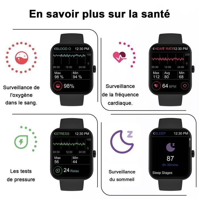Smartwatch Blackview per uomo e donna con chiamate Bluetooth, smartwatch sportivo da 1,83'', lettore musicale, monitoraggio SpO2, monitoraggio del sonno, monitoraggio meteo, compatibile con Android/iOS