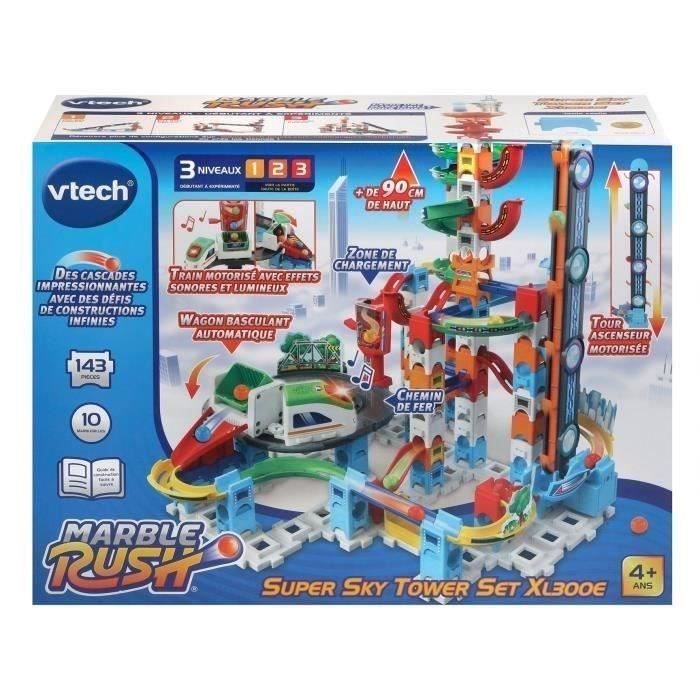 VTECH MARBLE RUSH Kugelbahn – SUPER SKY TOWER SET XL300E – 143 Teile – Für Kinder ab 4 Jahren