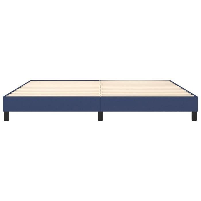 Cama de madera azul de 200 x 200 cm - Carga máxima 150 kg - Estructura de cama de muelles azul de 200 x 200 cm, tela 005_693685
