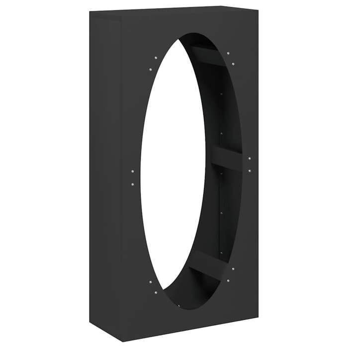 Portalegna vidaXL, nero, 50x23x100 cm, porta legna per camino, porta legna, porta legna, 864181