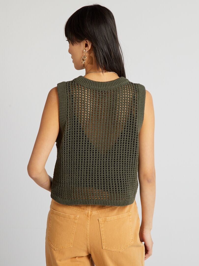 Mouwloze trui - GROEN