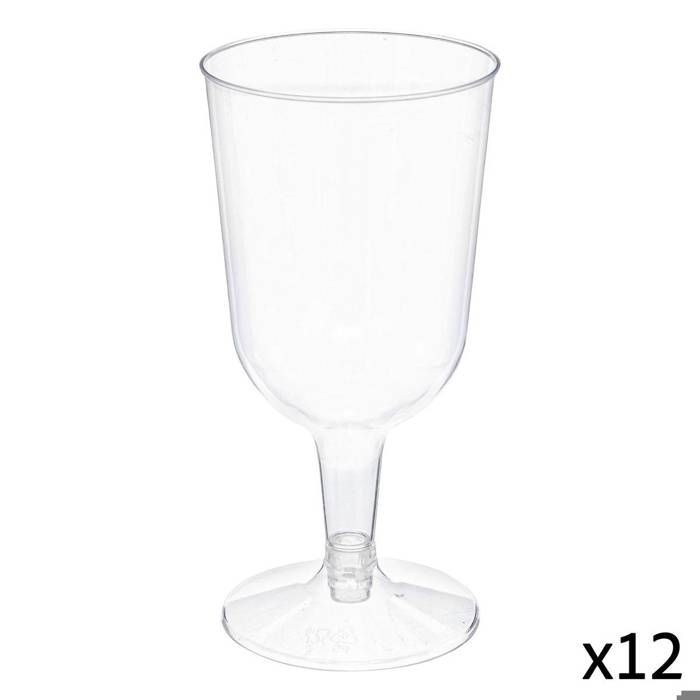 12 copas de vino reutilizables 