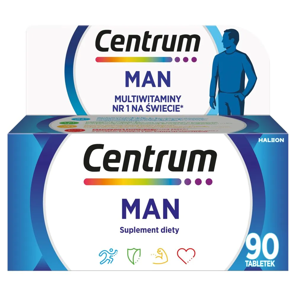 Centrum Man, Zestaw witamin i minerałów, 90 tabletek