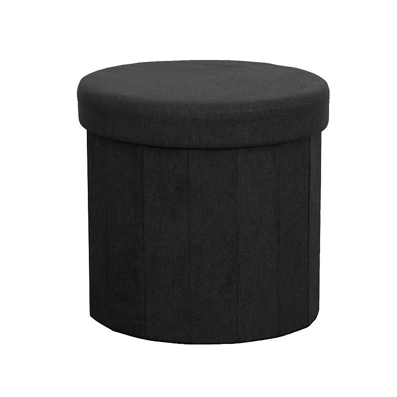 Hemmapuff med förvaring ø 38 cm hopfällbar svart Lisa