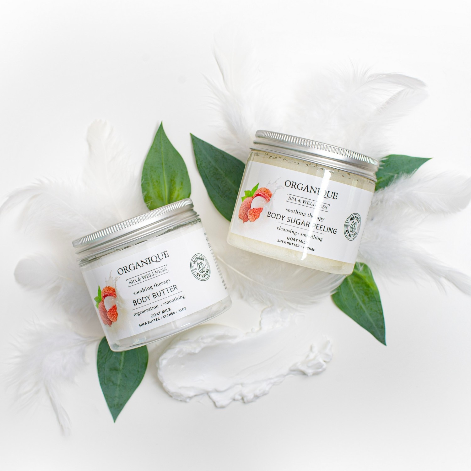Organique Gommage corporel apaisant au lait de chèvre & litchi