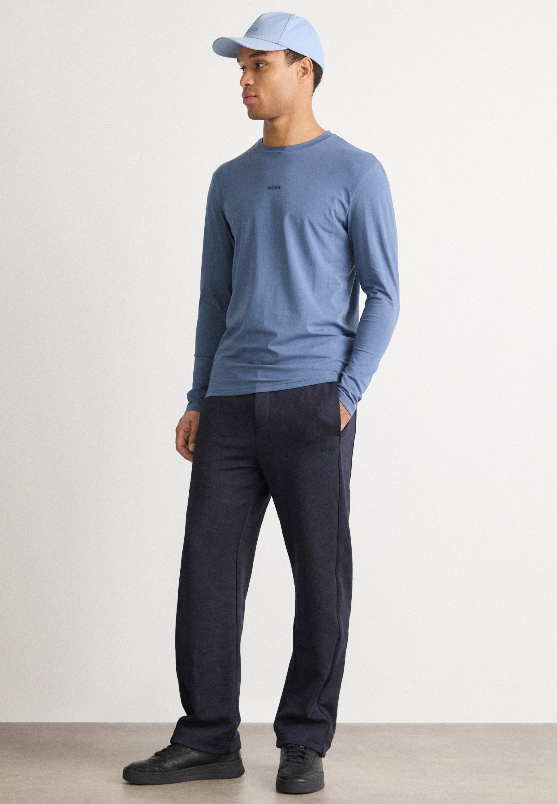 BOSS Top s dlouhým rukávem - blue