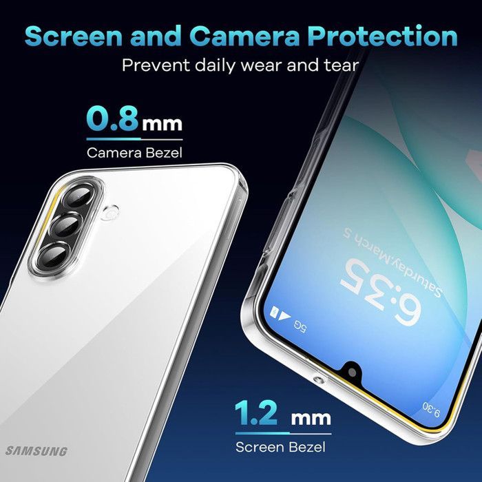 Coque Pour Samsung Galaxy A17 + 2x [Verre de Protection] Souple Silicone Léger Transparent Antichoc - New&Teck