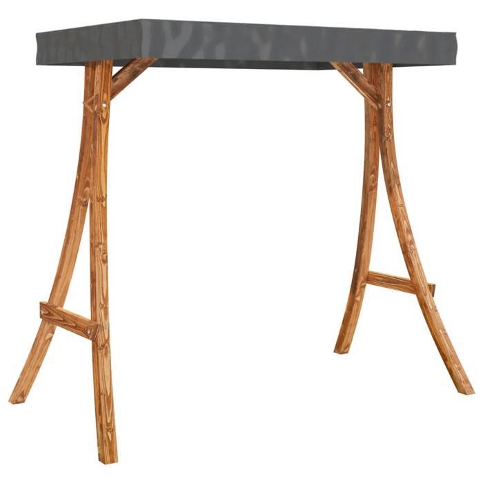 vidaXL Cadre de balançoire toit anthracite Bois courbé à finition teck, Anthracite, polyester