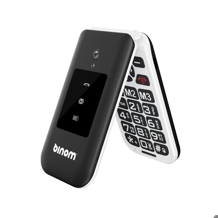 Celular flip X3S 4G para idosos, preto/branco - Binom