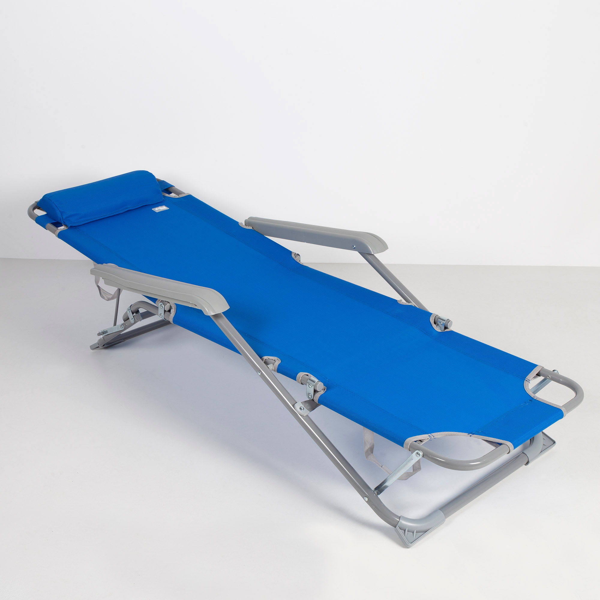 Aktive multipositions foldbar campingsolseng med hynde