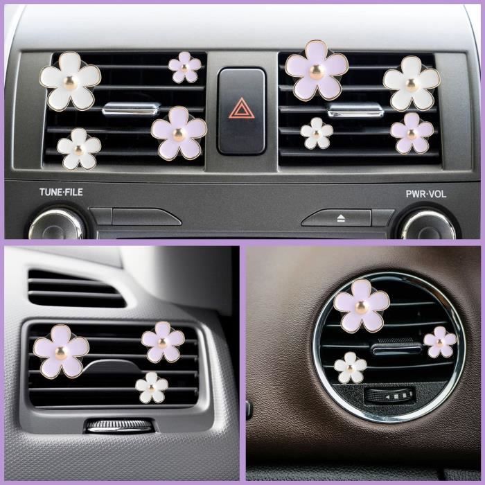 8 clips para rejilla de ventilación con forma de margarita, clips para difusor de aire de coche, decoración de rejilla, clip ambientador