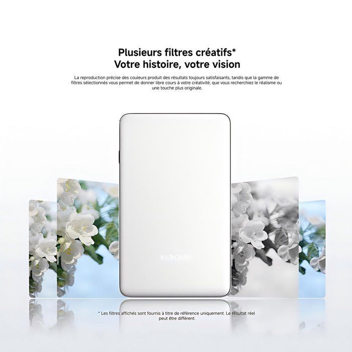 Xiaomi Portable Photo Printer Pro blanche - Impression Haute résolution et Rapide - Connexion Bluetooth Multi-utilisateur - 880 mAh