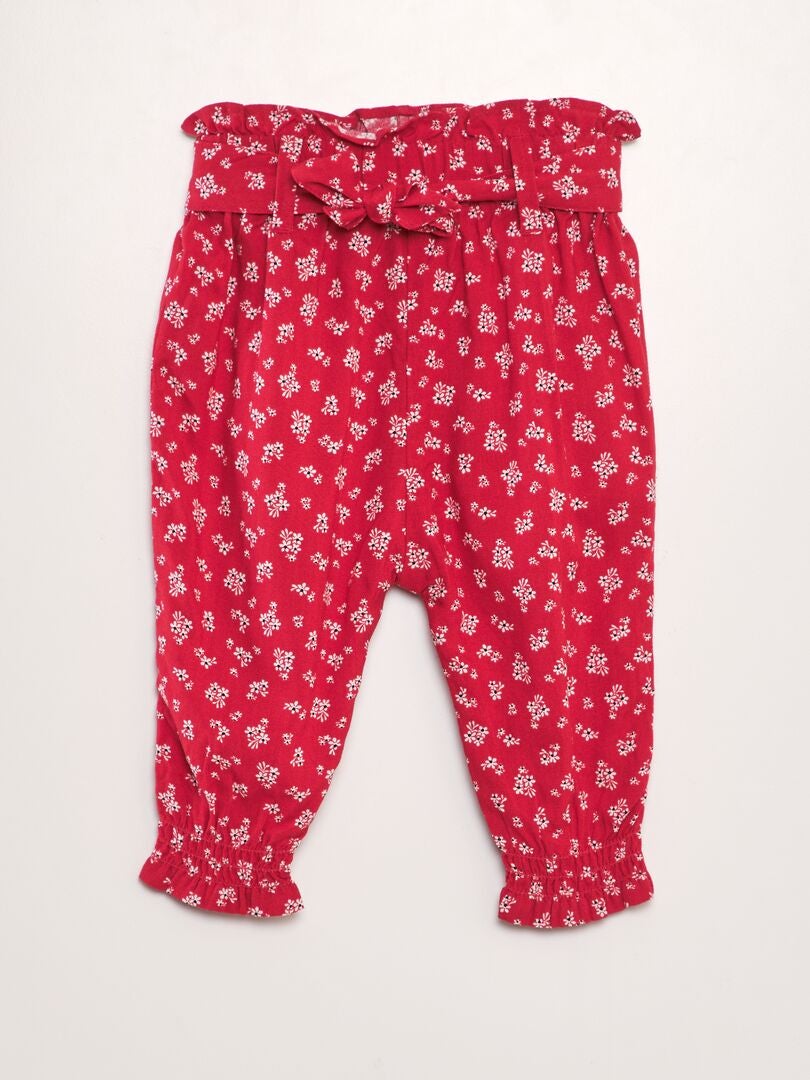 Sarouelbroek met patroon - ROOD