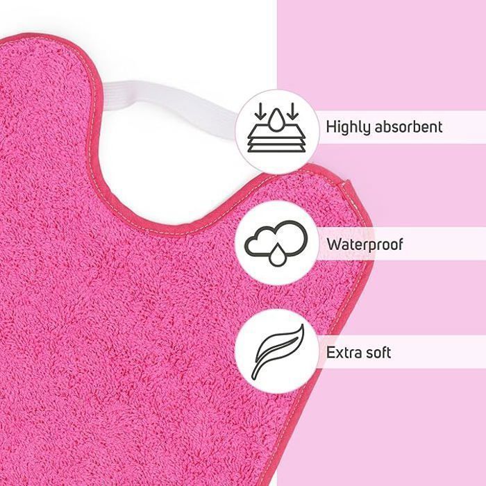 TI-TIN | Set di 4 bavaglini impermeabili per neonati | Chiusura elastica per bambini dai 6 ai 18 mesi | Lavabili in lavatrice | 23x28 cm