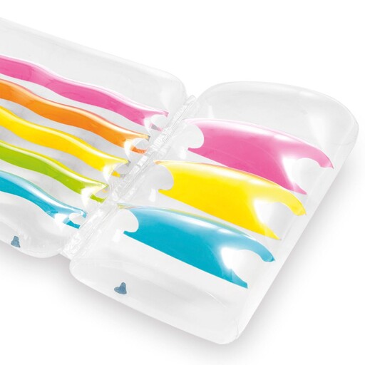 Intex Rainbow oppustelig madras med ryglæn 84x203 cm