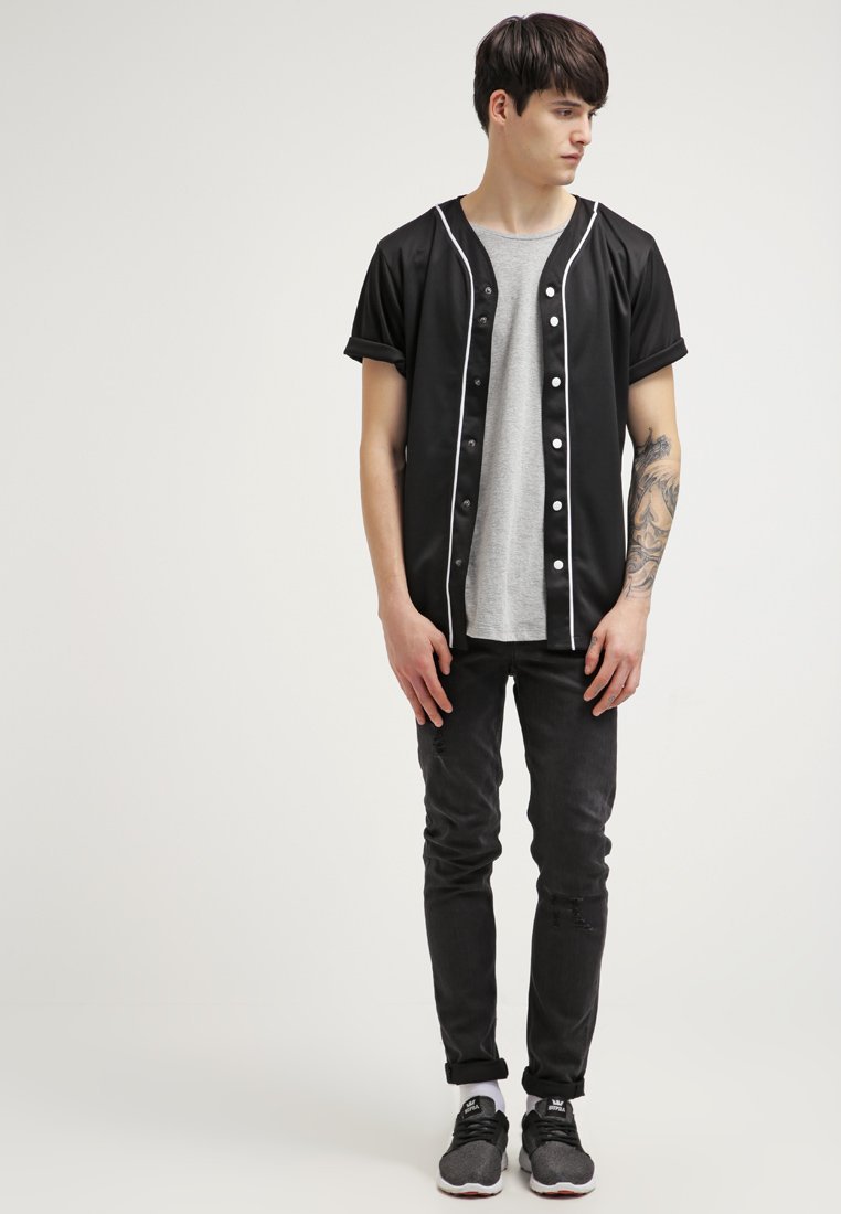 Maglietta Urban Classics BASEBALL - nero/bianco