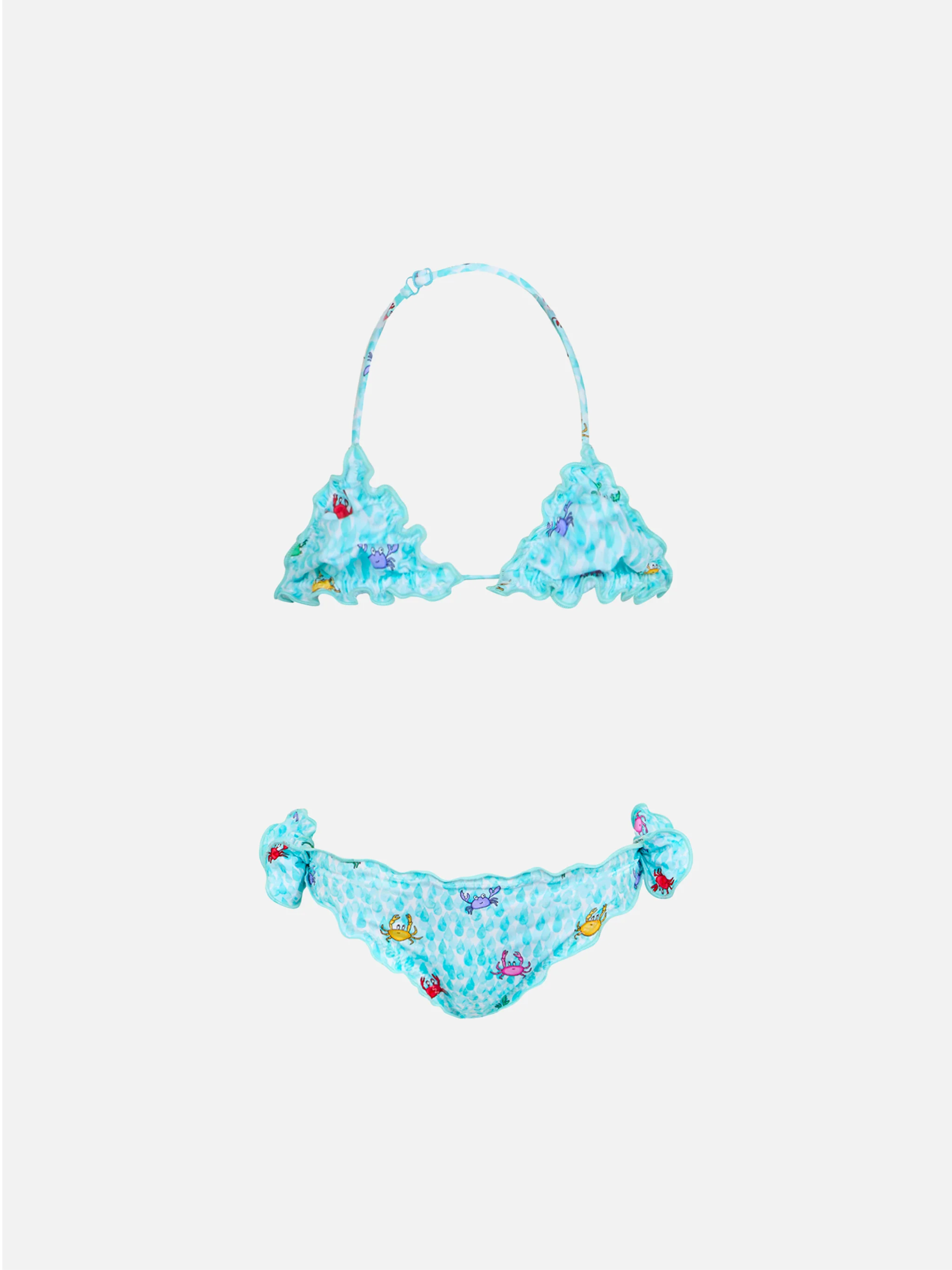 Cris klassieke driehoekige bikini voor meisjes met krabprint