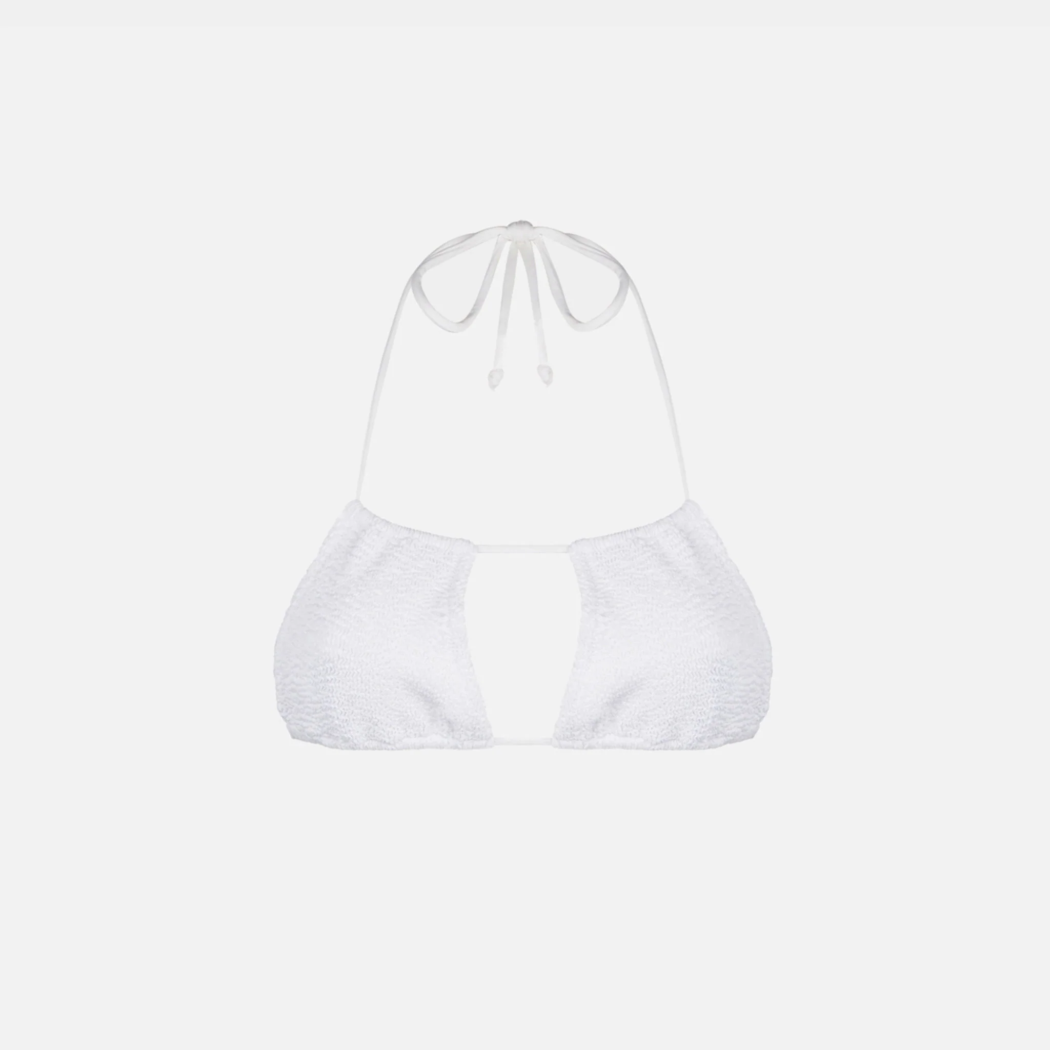 Witte bandeau top voor dames met kreukelstructuur