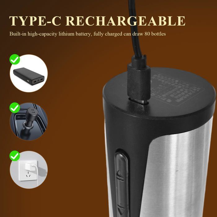 Rechargeable Electric Wine Corkscrew - 1, Standard, Cordless Foil Cutter for Home and Restaurant Use, Kitchen Accessory, Lumiryn