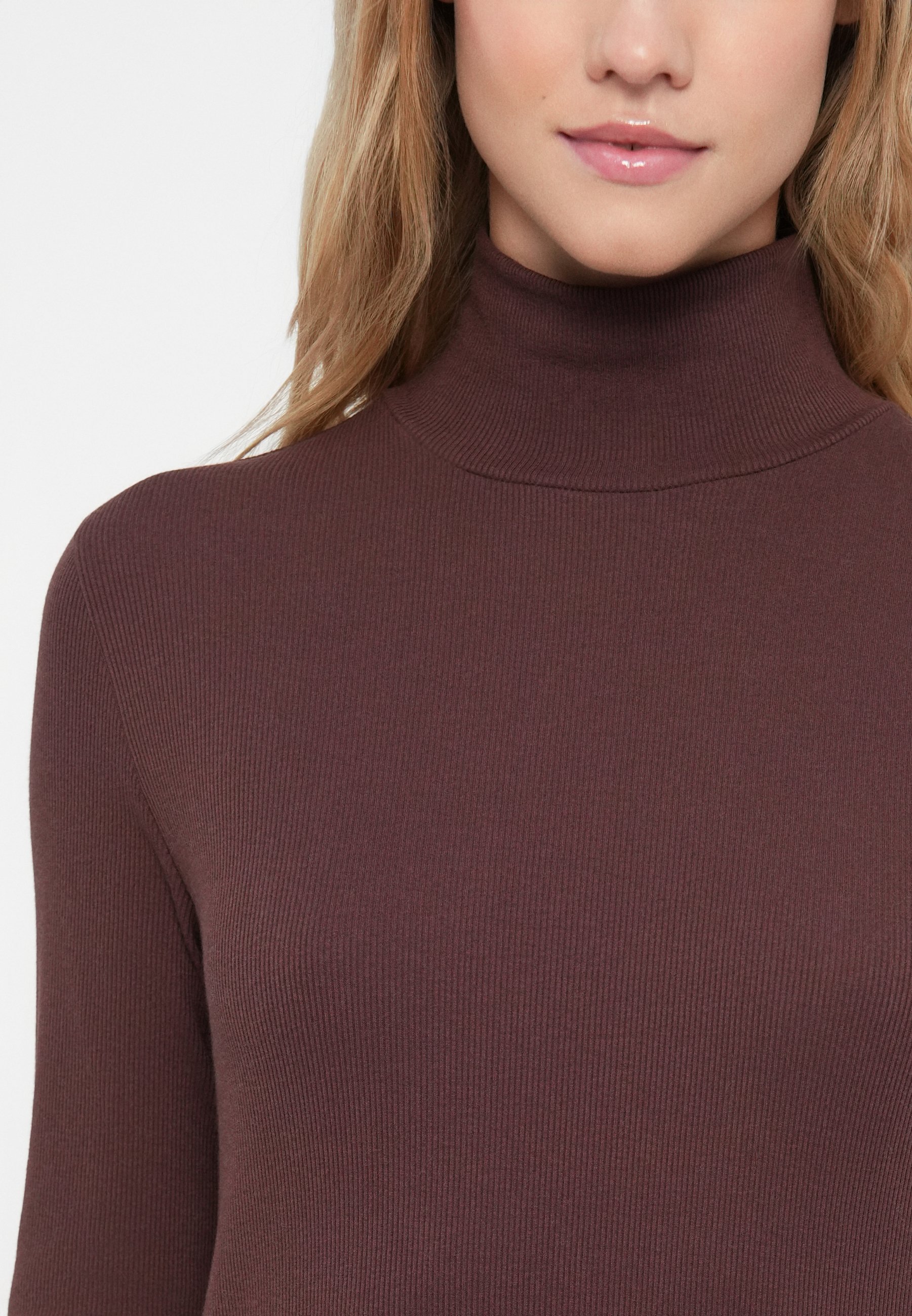 GAP T-shirt met geborstelde afwerking - Top met lange mouwen - chocoladereep