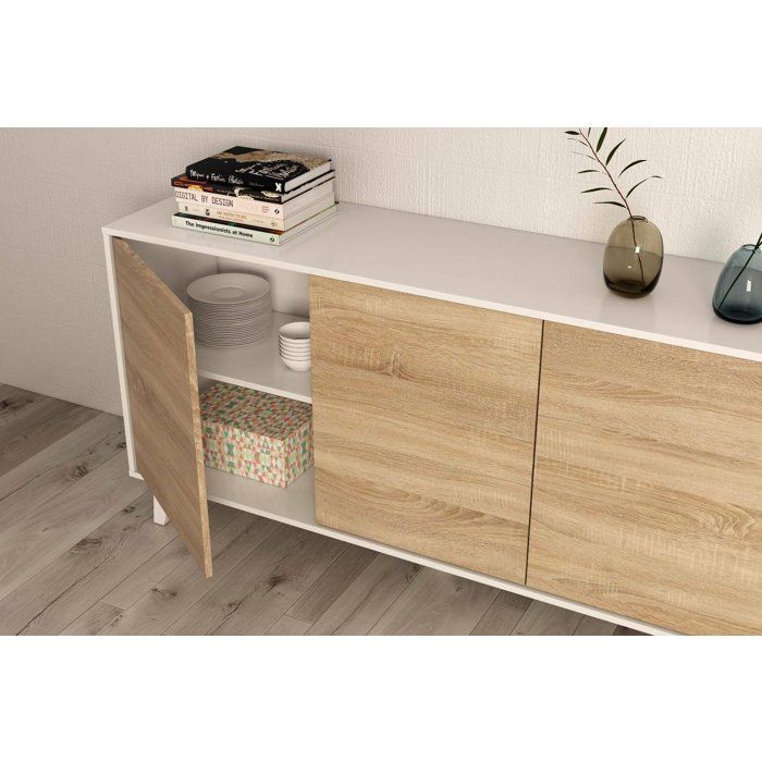 Aparador Arvada, 154x41x75 cm, branco