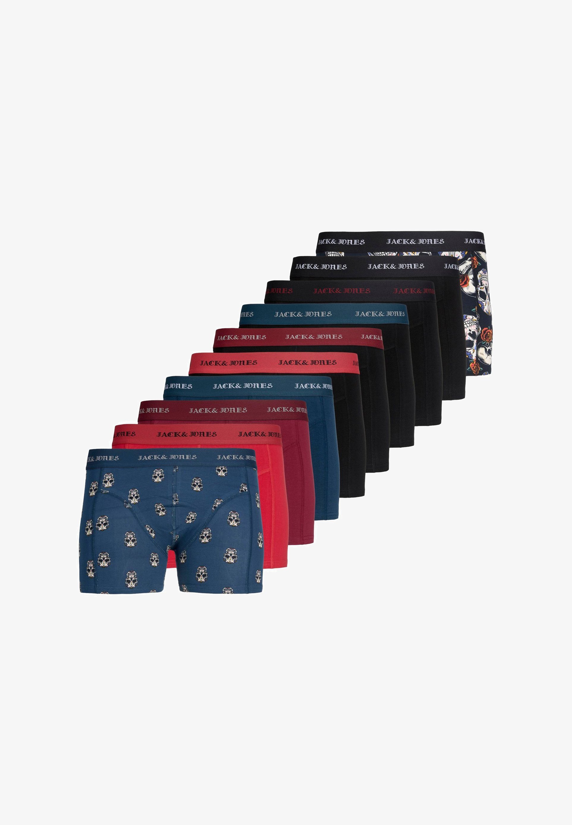 Jack & Jones JACMURPHY SKULL PACK DE 10 - Trunks - Titan Pack Noir Titan Rococo Rouge Tibétain Noir Noir Noir Noir
